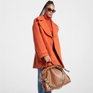 NWOT Michael Kors Oversized Orange Peacoat